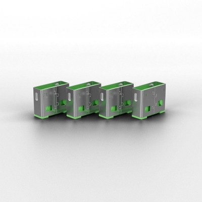 Lindy 4pcs usb type a port blocker key green  description