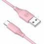 Cablu silicon tellur usb to type-c 3a 1m roz