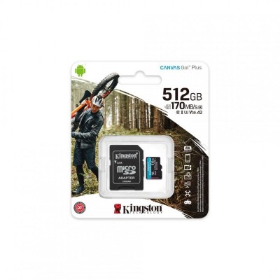 Sd card kingston 512gb canvas go plus clasa 10 uhs-i