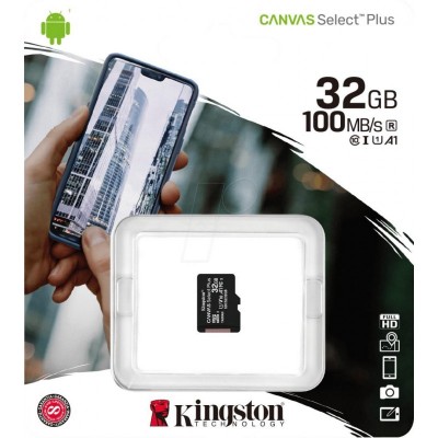 Microsd kingston 32gb canvas select plus clasa 10 uhs-i performance