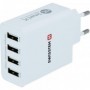 Incarcator rapid retea, Swissten smart ic compact, 5A, 4 x usb, alb