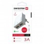 Swissten, set incarcator si cablu usb la type-c,  2 x usb-a, suport telefon, alb