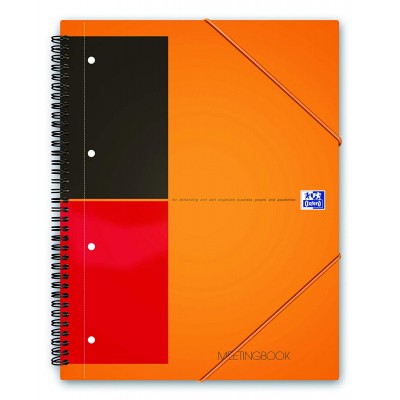 Caiet cu spirala A5+, OXFORD Int. Meetingbook, 80 file-80g/mp, Scribzee, 10 perf, coperta PP, dictando