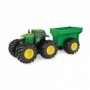 Tractor John Deere, 8 inch, Monster Treads cu remorca