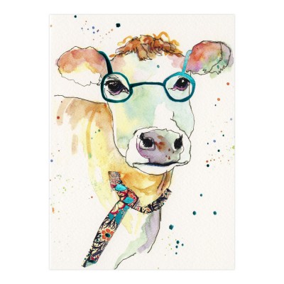 Felicitare Eclectic Watercolour Cow