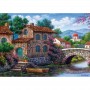 Puzzle 500 piese - Canal With Flowers-Arturo Zarraga