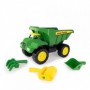 Basculanta constructii John Deere, verde, cu unelte pentru nisip