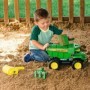 Basculanta constructii John Deere, verde, cu unelte pentru nisip