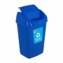 Cos menajer capac batant, pentru reciclare hartie carton, 35 l, albastru