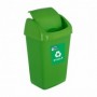 Cos menajer capac batant, pentru reciclare sticla, 35 l, verde