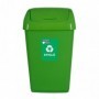 Cos menajer capac batant, pentru reciclare sticla, 35 l, verde