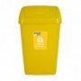 Cos menajer capac batant, pentru reciclare plastic metal, 35 l, galben