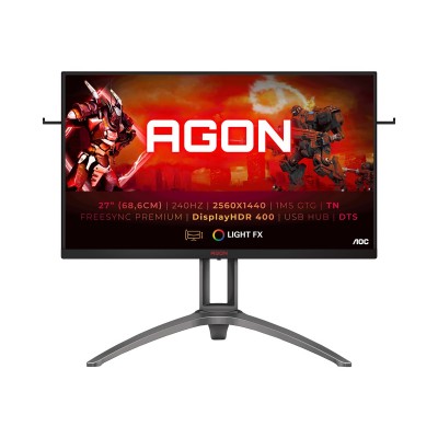 Monitor LED AOC AG273QZ, 27inch, WQHD TN, 0.5 ms, 240 Hz, negru si rosu