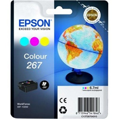 Cartus cerneala epson 267 color singlepackpentru workforce wf-100w.