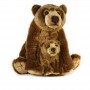 Jucarie de plus, National Geographic Urs grizzly cu pui 31 cm, maro