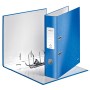 Biblioraft Leitz 180 WOW, carton laminat PP, 80 mm, format A4, capacitate 600 coli, albastru