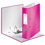 Biblioraft Leitz 180 WOW, carton laminat PP, 80 mm, format A4, capacitate 600 coli, roz