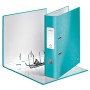 Biblioraft Leitz 180 WOW, carton laminat PP, 80 mm, format A4, capacitate 600 coli, turcoaz