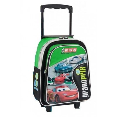 Troller cu rucsac junior, Cars Grand Prix, detasabil, marime 28x35x12 cm